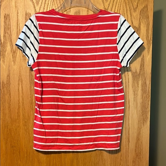 J. Crew Red and White Striped Short Sleeve Tee - Picture 6 of 6